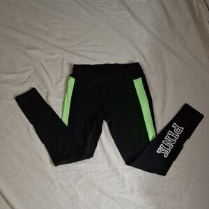 PINK Victoria's Secret Kids Black and Green Leggings